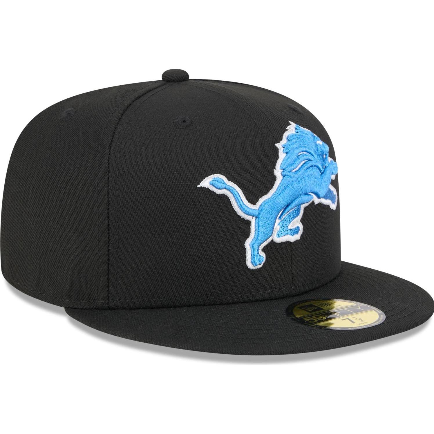 New Era, Herren, Cap, 59Fifty Fitted Cap - NFL Detroit Lions - 7 3/4, Schwarz, (7 3/4)