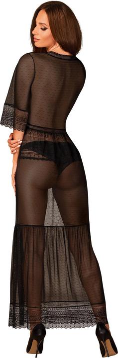 Produktbild Obsessive Langer Morgenmantel mit Pünktchen und Spitze (M, L)