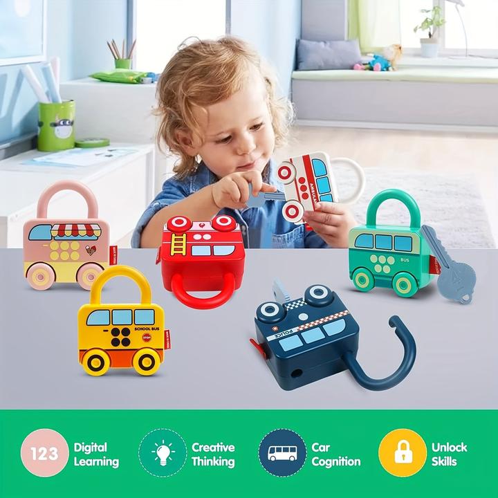 Actual product image Activity Board Educational Learning Toy Sorting Matching Locks and Keys Sensory Car Activity Fine
