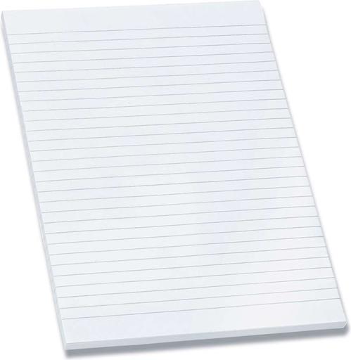 Actual product image Bantex Standard pad A4 white lined top glued 60g u/holes - (5 pcs.) (A4, Lined, Hardcover)