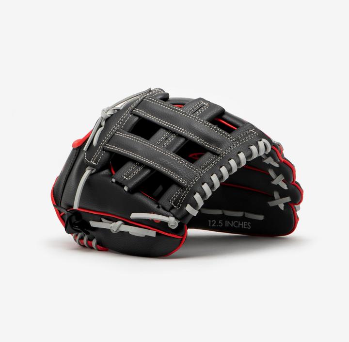 Produktbild Kipsta Damen/Herren Baseball Handschuh Rechtswerfer - BA100 schwarz/rot (11.50")
