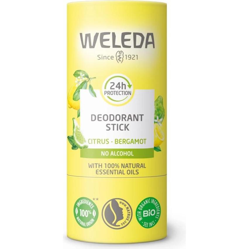 Weleda Unisex Deodorante, Deodorante Stick Agrumi Bergamotto - 50 G (Stick)