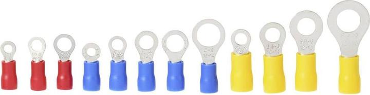 Produktbild Tru Components TC-11991832 Ringkabelschuh-Sortiment Teilisoliert 0.5mm² 6mm² Rot, Blau, Gelb 505St.
