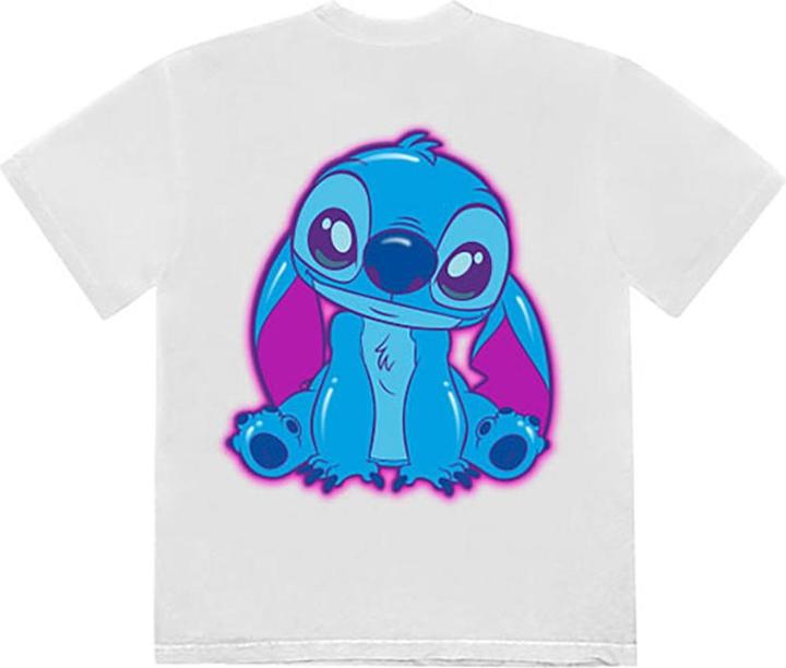 Actual product image Lilo & Stitch Unisex Adult Spray Paint Back Print T-Shirt (S)