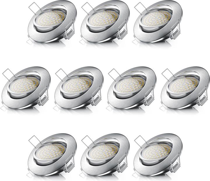 Image du produit Brandson 10x LED encastrables, spot de plafond à intensité variable & orientable, cadre aluminium, spot de (320 lm)