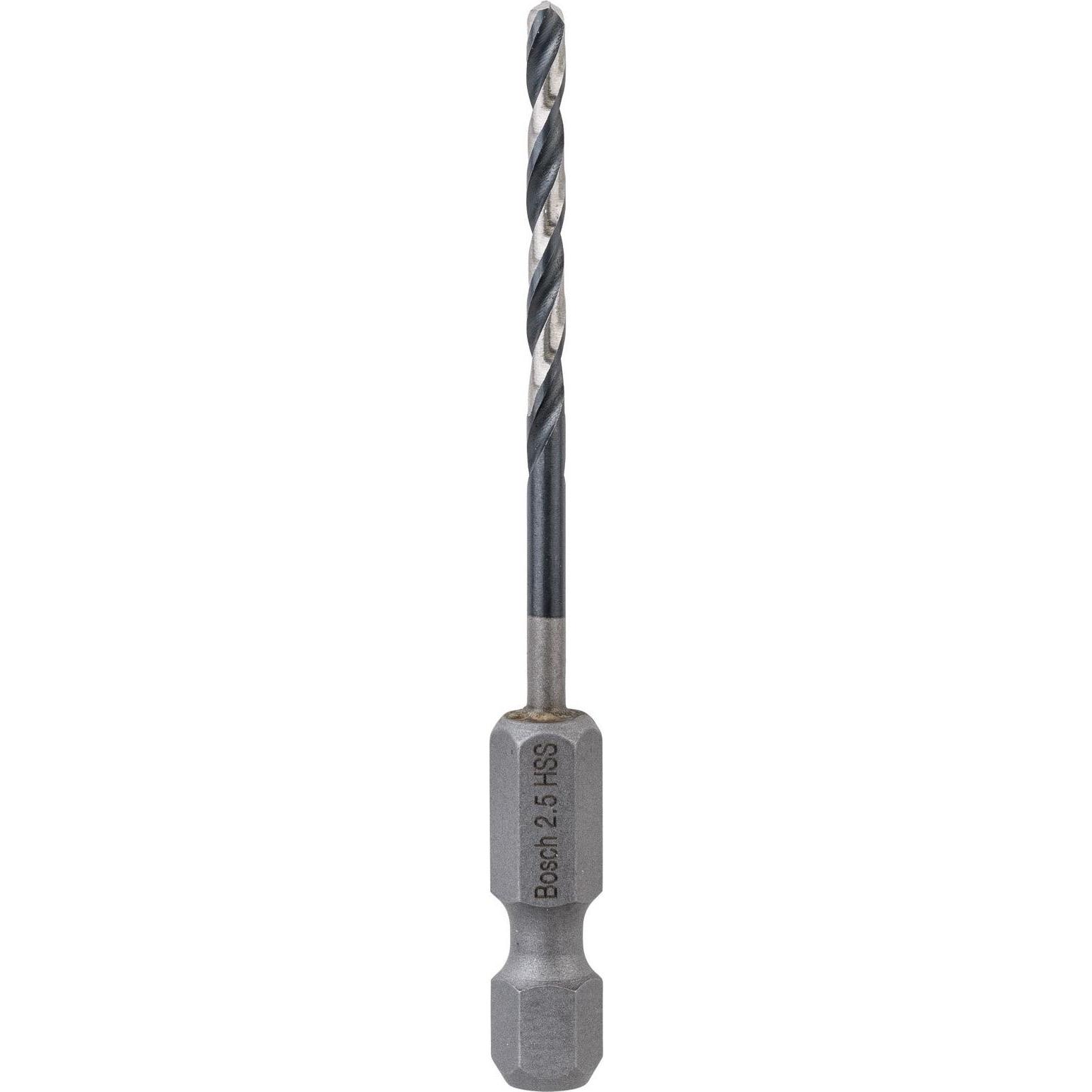Bosch Professional Zubehör, Bohrereinsatz, HSS Spiralbohrer mit Sechskantschaft 2,5 mm (2.5 Millimeter)