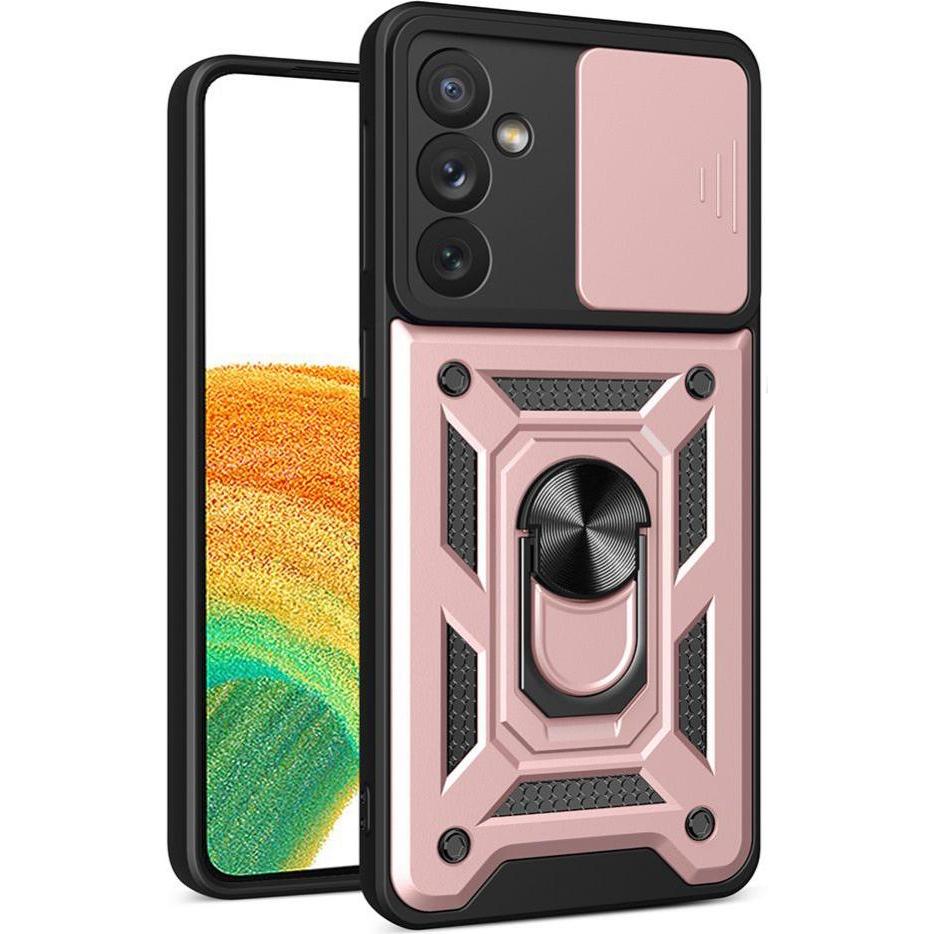 Hurtel Hybrid Armor Camshield Hülle für Samsung Galaxy A34 5G gepanzerte Hülle mit Kameraabdeckung Pink (Samsung Galaxy ...