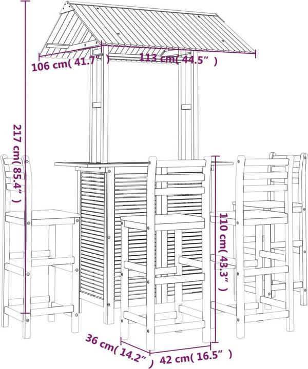 Produktbild vidaXL Gartenbar-Set (110 x 51 x 105 cm)