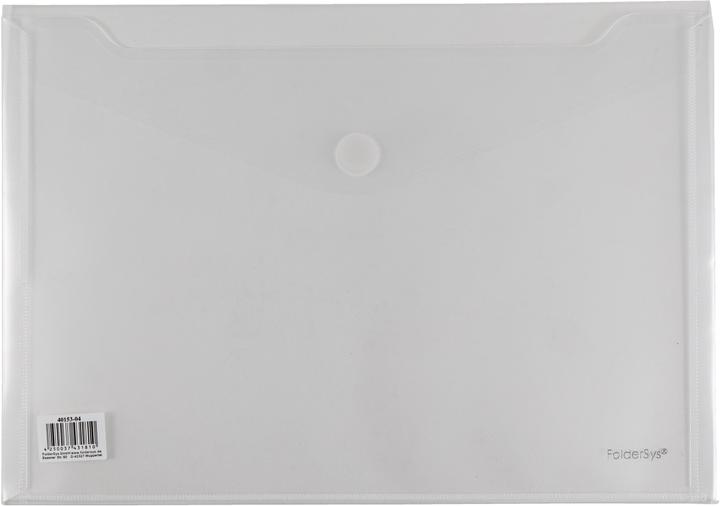 Actual product image Foldersys A4 double flap pocket 2 compartments flap transparent clear (A4, 1x)
