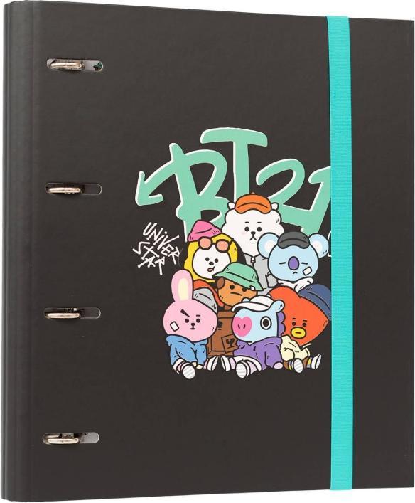 Actual product image BT21 - A4 folder from the Street Mood collection (4 rings, elasticated band) (A4, 1 Piece)