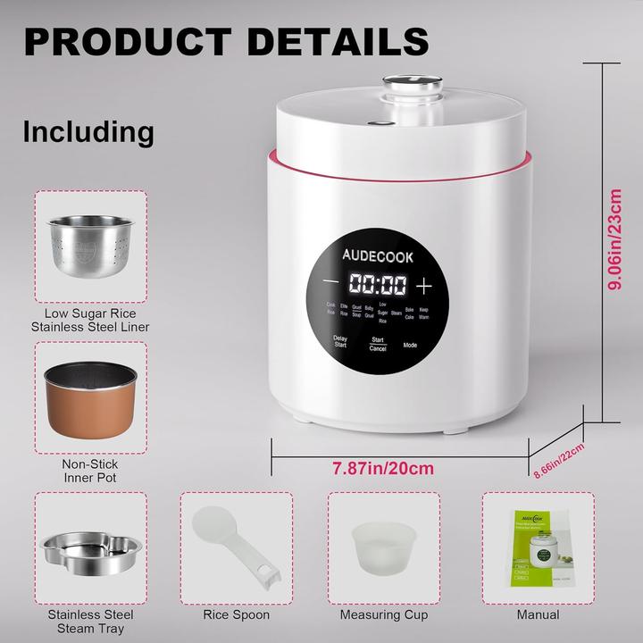 Produktbild Audecook Mini Reiskocher und Dampfgarer