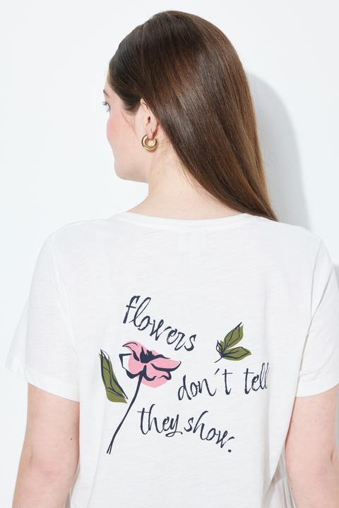 Produktbild Ulla Popken T-Shirt, Blüte, V.-Ausschnitt, Halbarm (56)