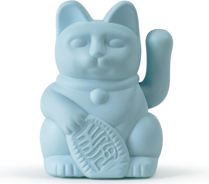 Actual product image Donkey Products Lucky Cat Solar Winkekatze hellblau 6,5cm
