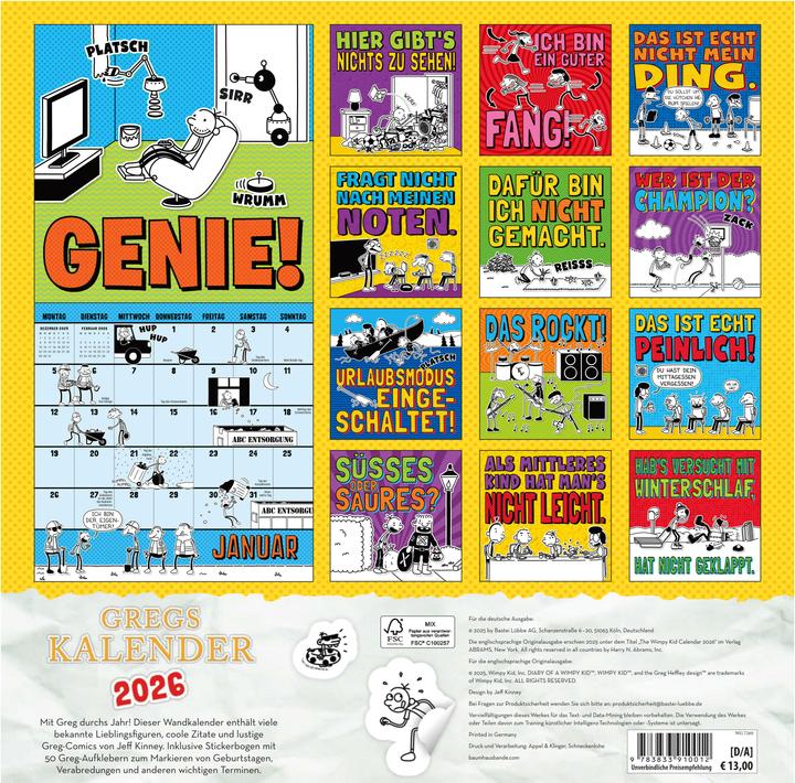 Produktbild Kinney:Gregs Kalender 2026
