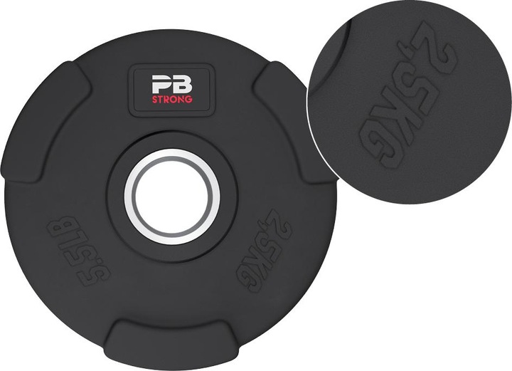 Actual product image Perform Better 3-Handle Weight Plate Rubberised Black (pcs) (1 x 2.5 kg)