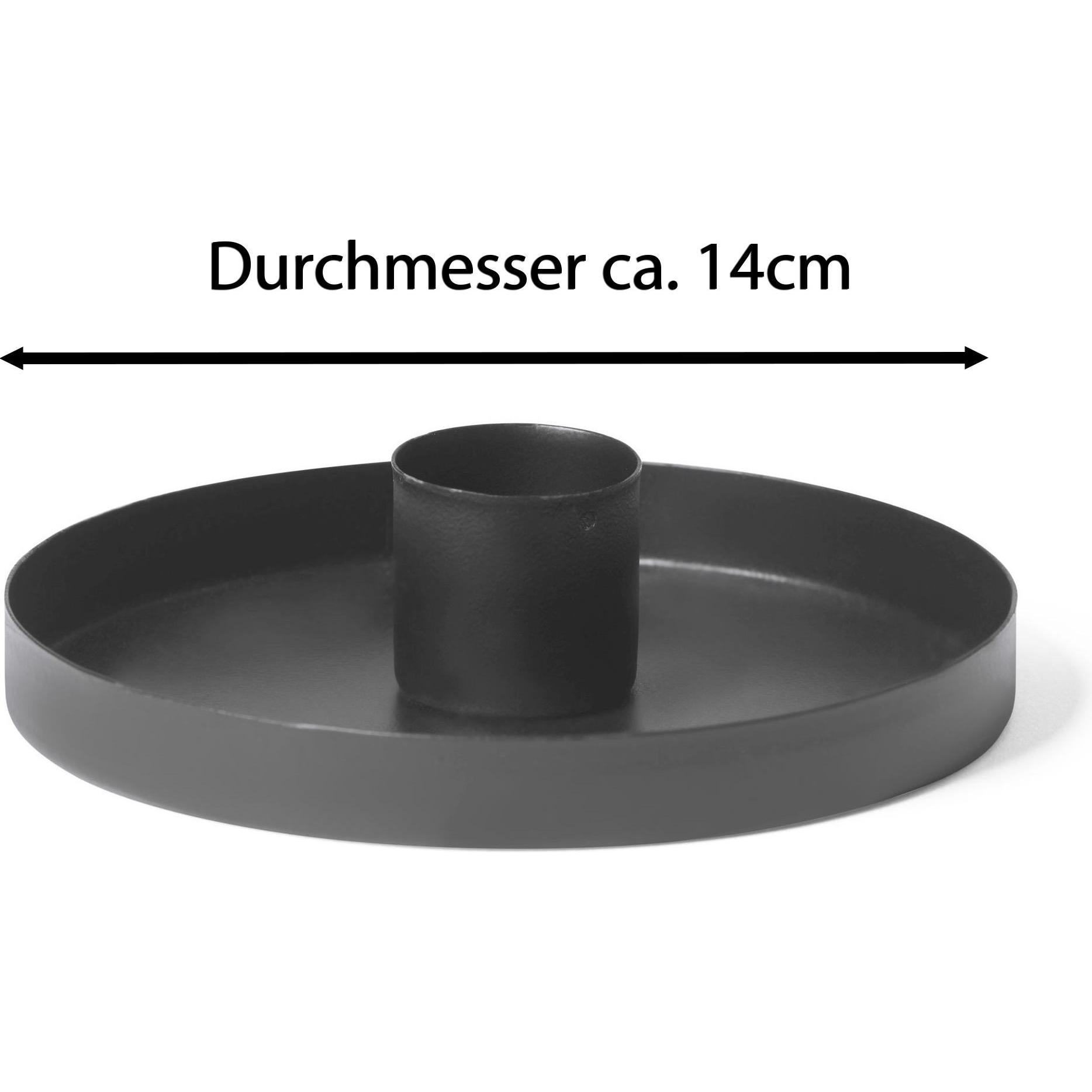 Thumbnail - Novaliv, Kerzenständer, 2x Stabkerzenhalter rund Metall Durchmesser 14cm matt SCHWARZ mit LED-Stabkerze Echtwachs (14 x ...