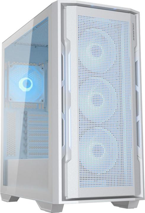 Produktbild Cougar Uniface RGB White | PC Case | Mid Tower / Mesh Front Panel / 4 x 120mm ARGB Fans / TG Left (ATX, mATX, Mini-ITX, SSI CEB)