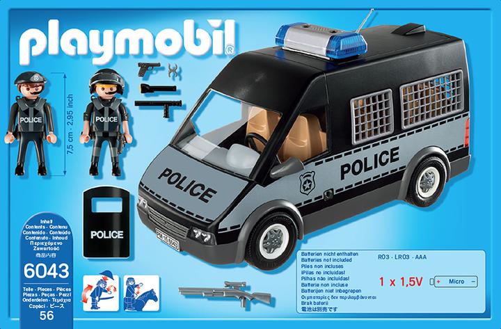 Immagine prodotto Playmobil Auto di pattuglia della polizia con luci e suoni (6043, Playmobil Città d'azione)