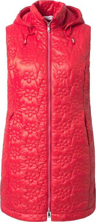 Produktbild Miamoda Long-Steppweste, Blumen-Steppmuster, Kapuze, 2-Wege-Zipper (48)