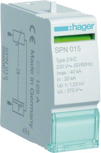 Hager SPN015 - Accessori di rete 230 V (Adattatore di protezione da sovratensione)