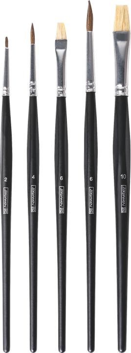 Actual product image Brunnen ErgoLine brush set size 2, 4, 6, 10, 5-piece