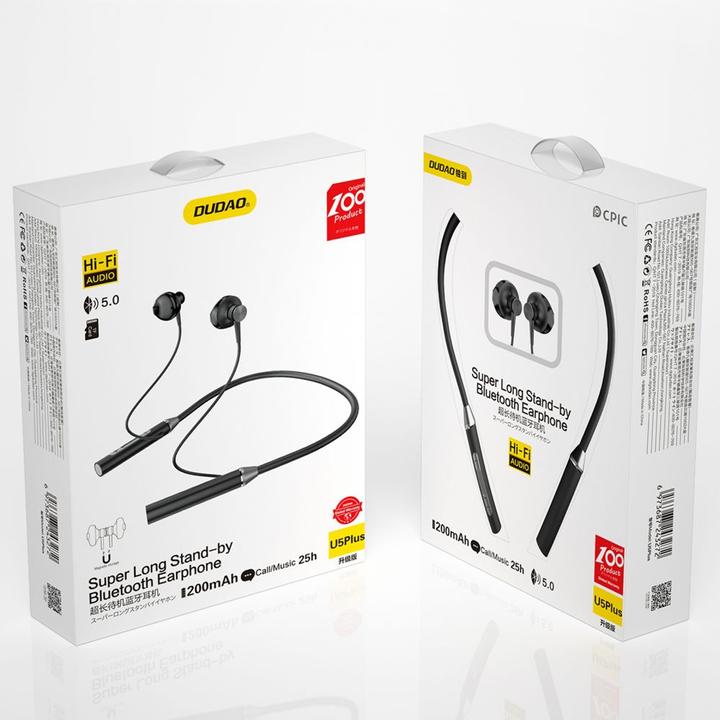 Actual product image Dudao In-Ear Wireless Bluetooth Earphones Headset Black (U5 Plus black) (ANC, 3 h, Wireless)