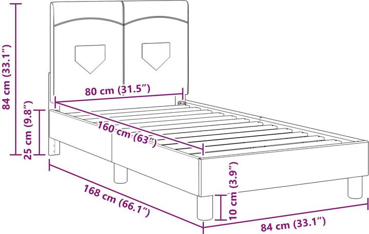 Produktbild vidaXL Bettrahmen (80 x 160 cm)