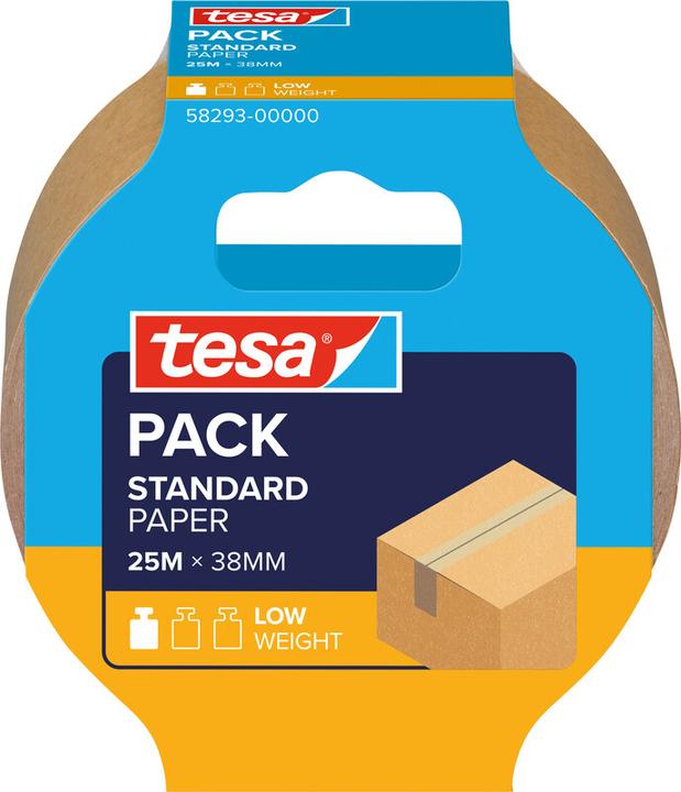 Actual product image tesa tesapack PAPER STANDARD packaging tape - 56 % bio-based material - recycling-friendly (38 mm)