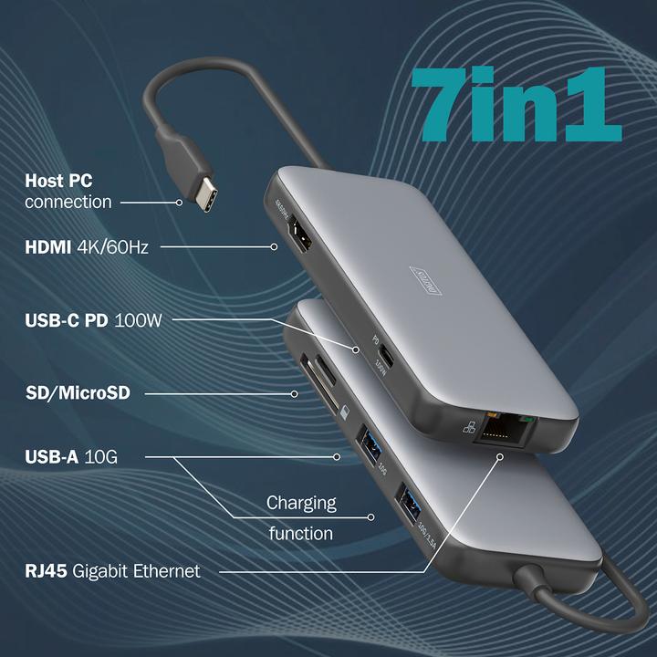 Image du produit Digitus Station d'accueil USB-C, 7 ports (USB-C, 7 ports)