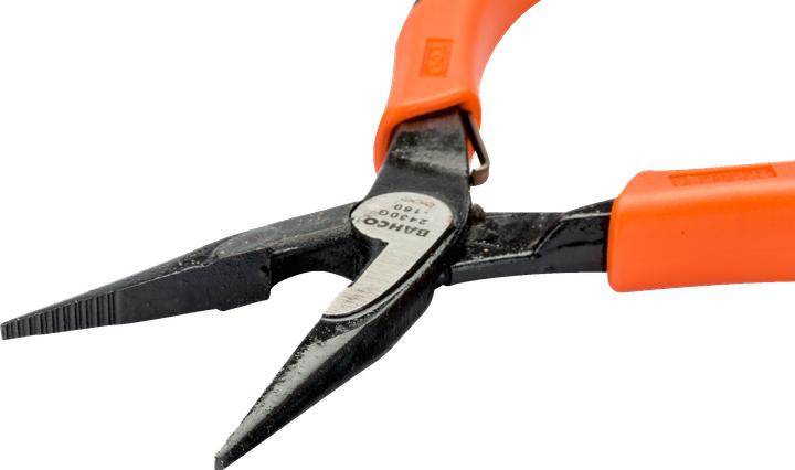 Produktbild Bahco ERGO Flachrundzange mit Öffnungsfeder, Zwei-Komponenten-Griffen, lange Backen, phosphatiert(200 mm (200 mm)
