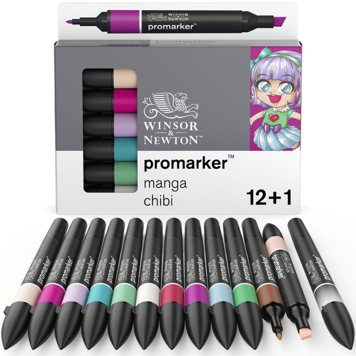 Winsor & Newton 884955070666 (Blu, Grigio, Beige, Marrone, Pink, Rosso, Verde, Viola, 13 x)