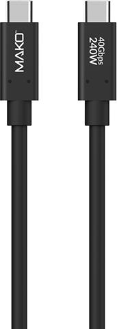 Mako USB-C 4.0 beidseitig, 2.0m 240W schwarz (2 m, USB 4.0, 240 W)