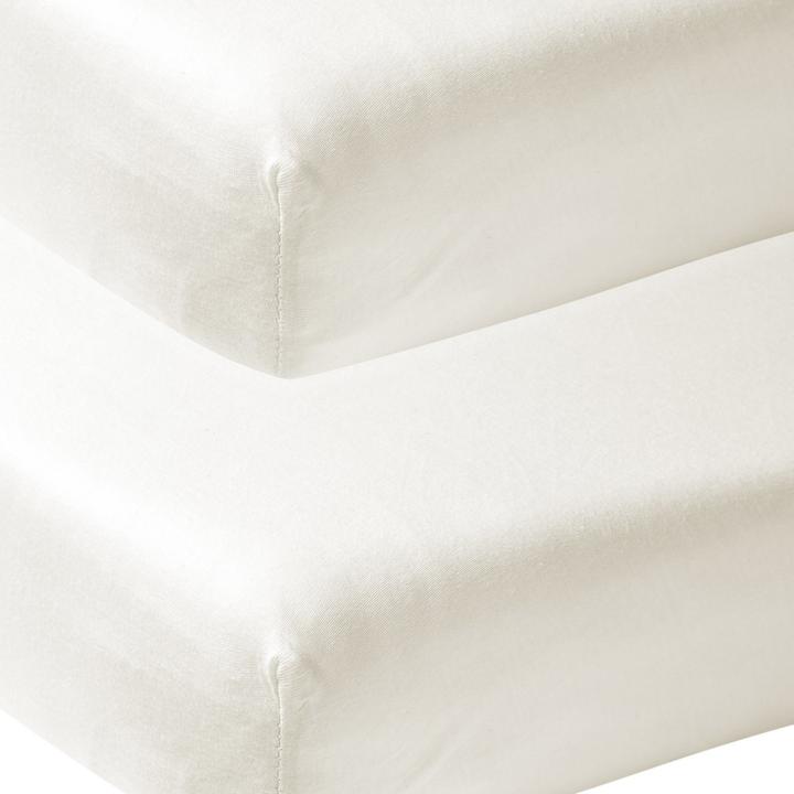 Meyco Hoeslaken voor babybedje 2 Pakken Uni - Crème Wit - 50x 90cm