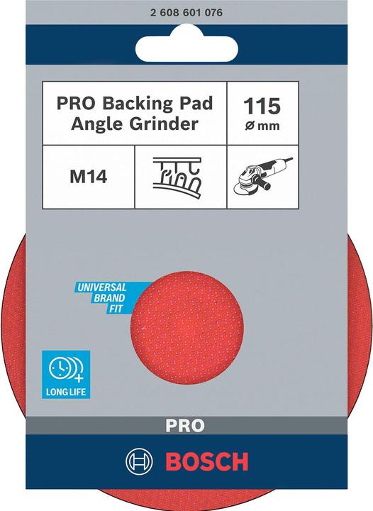 Produktbild Bosch Professional Zubehör PRO Backing Pad, 115 mm, M14, Klettverschluss