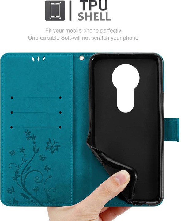 Actual product image Cadorabo Flower Book Cover (Motorola Moto E5 Plus)