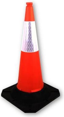 Actual product image Rs Pro Orange polyethylene traffic cone, H 100 cm reflective with weighting, traffic