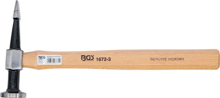 Produktbild BGS Karosseriehammer runder, flacher Kopf / gerade, horizontale Finne (436 g)