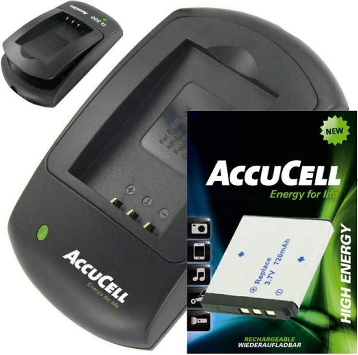 Produktbild AccuCell Ladegerät und Akku passend für Rollei XS-10 in Touch (Ladegerät)
