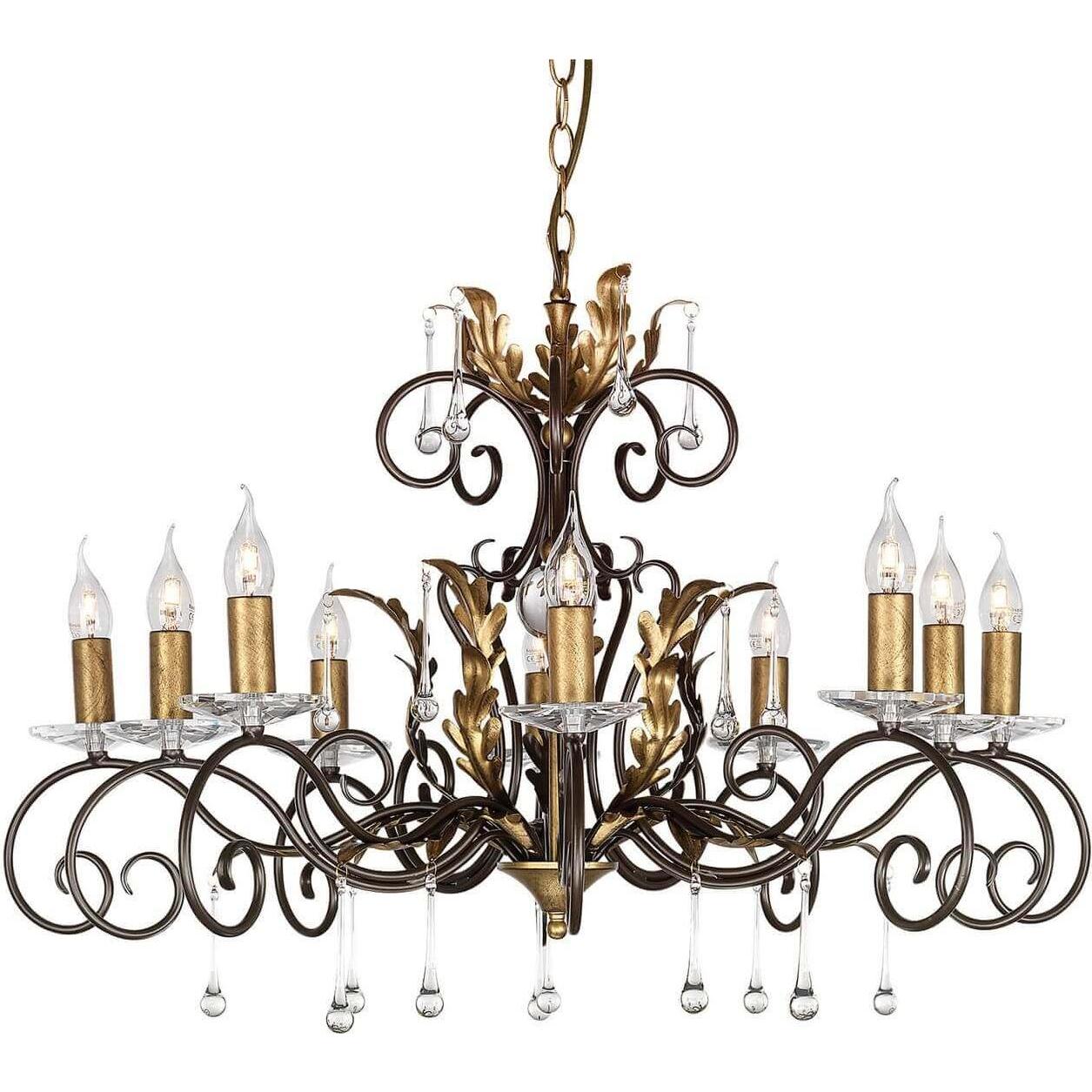 Elstead Lighting, Kronleuchter, Amarilli Kronleuchter E14 10-fach Bronze-Goldfarbe, Made in UK (90 cm)