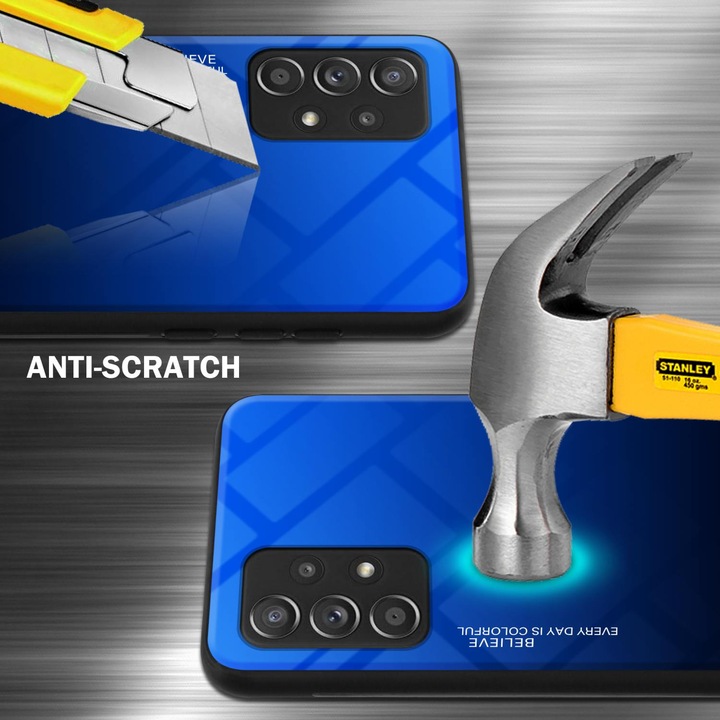 Productafbeelding Cadorabo TPU 2 Kleuren Glazen Hoesje (Samsung Galaxy A52, Samsung Galaxy A52 5G, Samsung Galaxy A52s 5G)