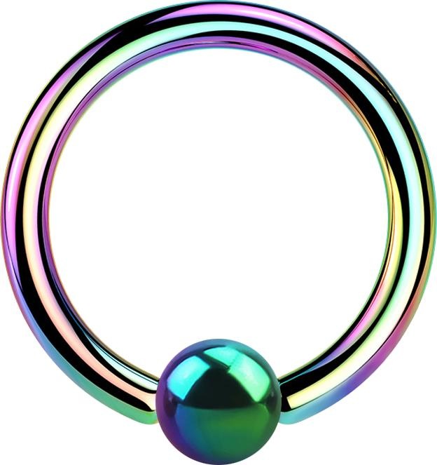 Produktbild Star Piercing Ball Closure Ring farbig mit Titanium Schicht (Chirurgenstahl 316L, ohne Messing)