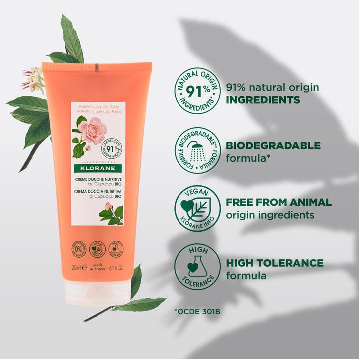 Immagine prodotto Klorane Crema doccia con latte di rosa (200 ml)