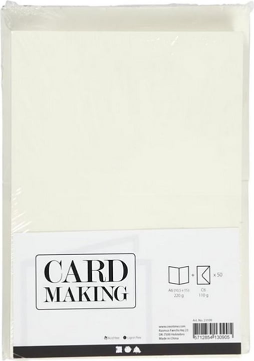 Image du produit Creativ Company Carte vierge et enveloppe (50 pcs)