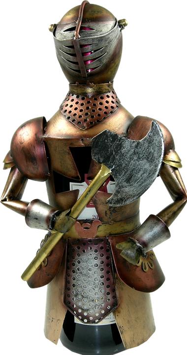 Immagine prodotto Mayer - the gift factory Flaschenhalter "Ritter mit Axt" mit Bordeaux Médaille d'or (Portabottiglie da vino)