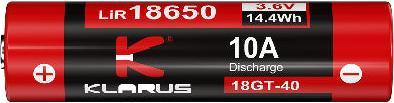 Actual product image Klarus 18650