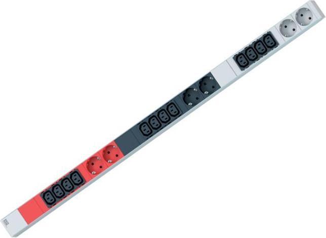 Produktbild Bachmann IT PDU ALU 0HE 12x C13 6x Schutzkontakt 3x 16A CEE rot