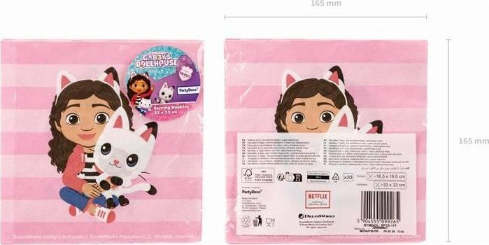 Immagine prodotto Partydeco Servietten Gabbys Dollhouse (20 pz., 33 x 33 cm)