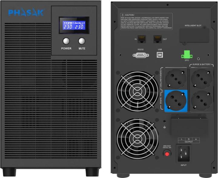 Actual product image Phasak UPS Protekt Torre Interactive 3160 VA - PH 7631 (3.16 VA, 2100 W, Line-interactive UPS)
