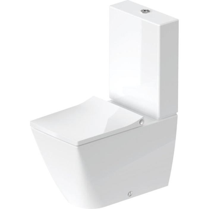 Duravit, WC Deckel, Stand-WC-Kombination VIU RIMLESS Tiefspüler, Abgang Vario, 350x650mm weiss