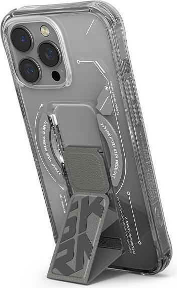 Actual product image Skinarma case Helio iPhone 16 Pro Max 6.9" Magnetic Charging + Grip Stand titanium (Apple iPhone 16 Pro Max)